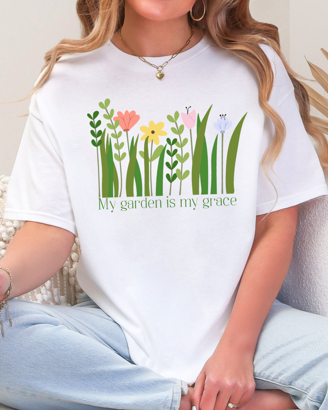 Floral Garden — My Garden Is My Grace Tee