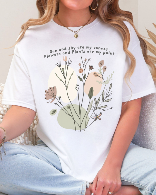Sun and Sky Are My Canvas — Botanical Graphic T-Shirt