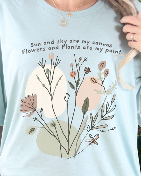 Sun and Sky Are My Canvas — Botanical Graphic T-Shirt