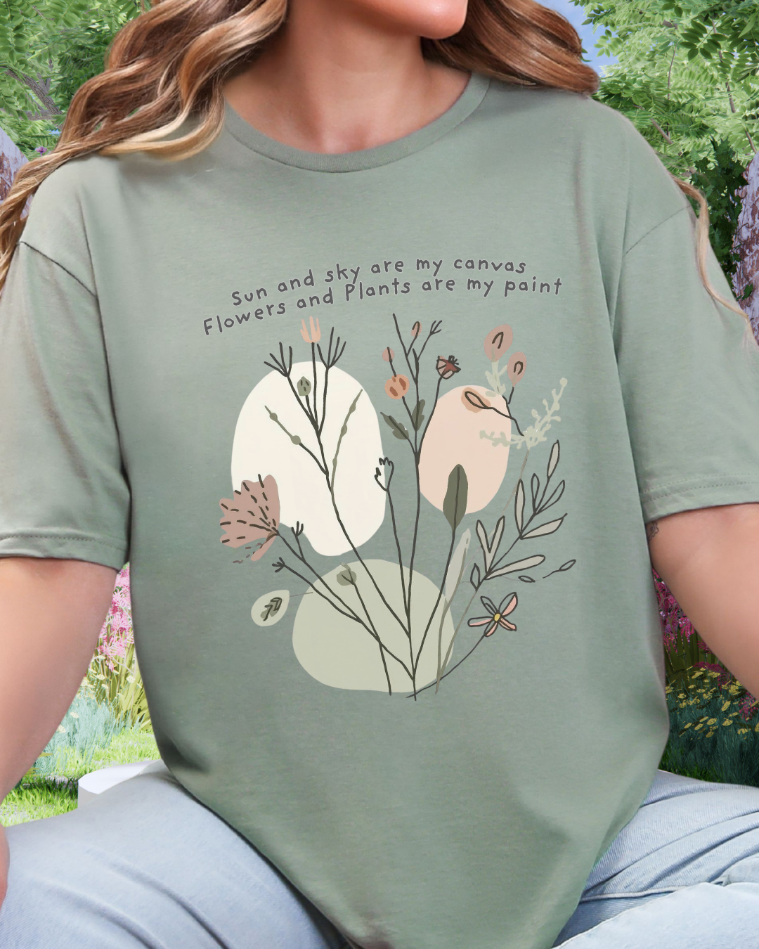 Sun and Sky Are My Canvas — Botanical Graphic T-Shirt