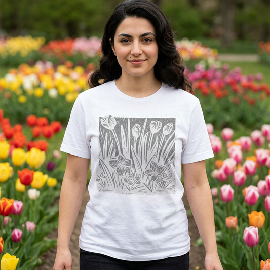 Floral Meadow — Hand-Drawn Garden Tee