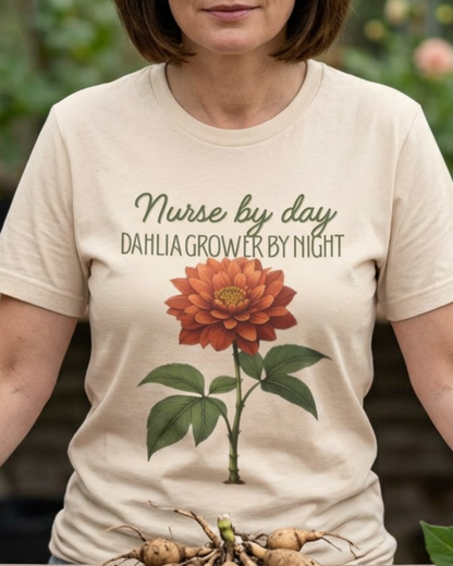 Dahlia Grower Tee — Vintage Botanical Flower Shirt