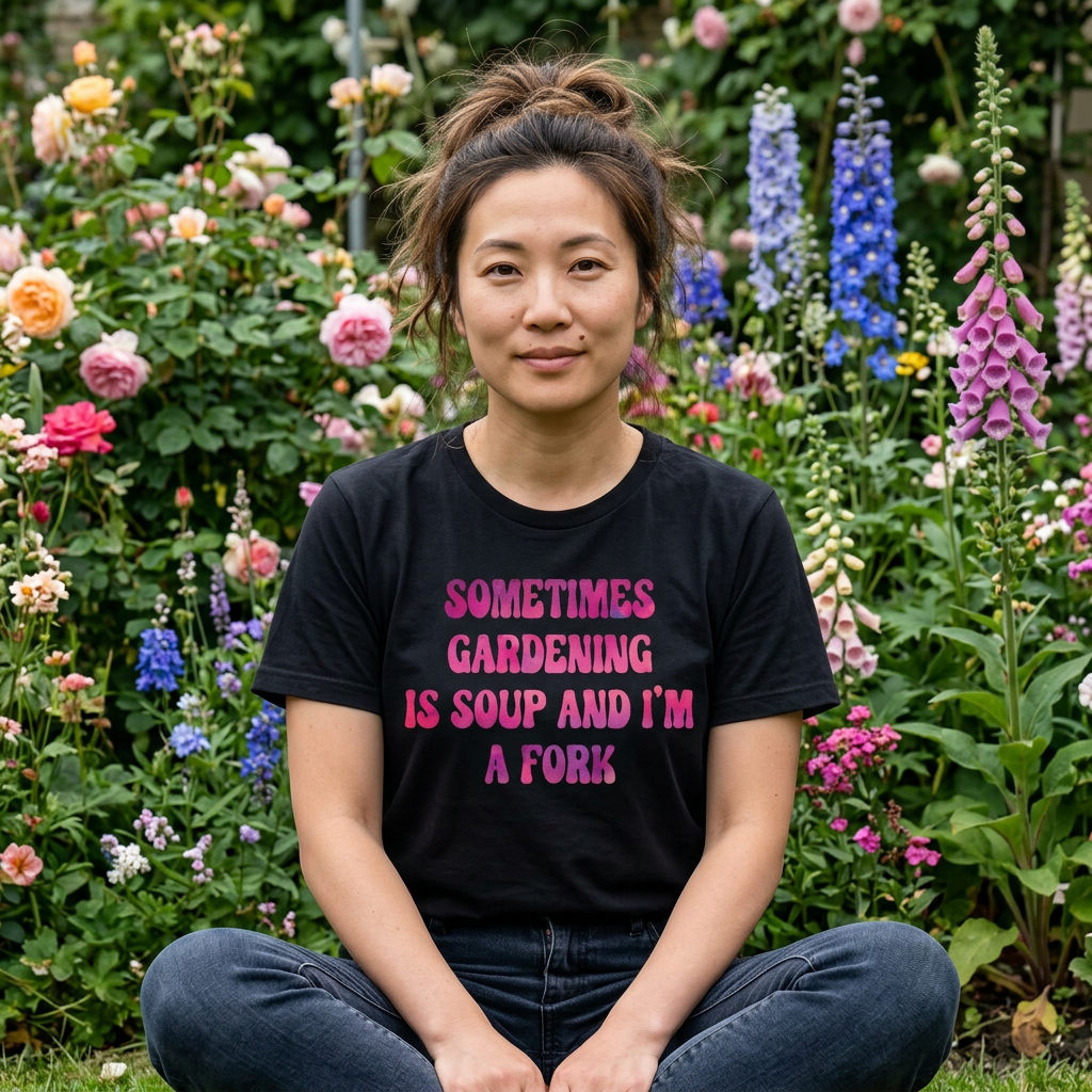 Sometimes Gardening Is Soup And I'm A Fork T-Shirt — Funny Gardening Tee for Gardeners & Plant Lovers