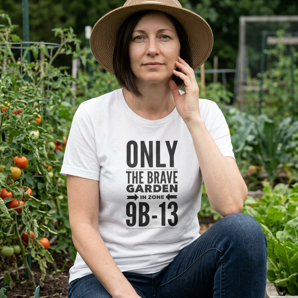 Only the Brave Garden in Zone 9B-13 - Gardening in the Heat Graphic T-Shirt