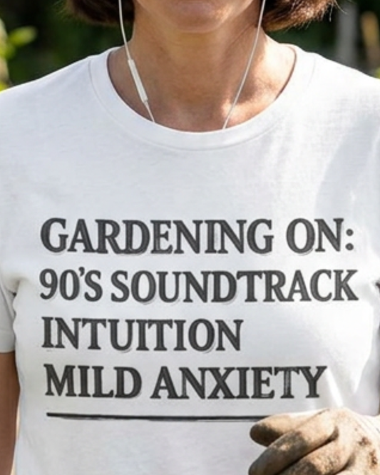 Gardening On: 90’s Soundtrack & Mild Anxiety Funny Plant Lover Shirt