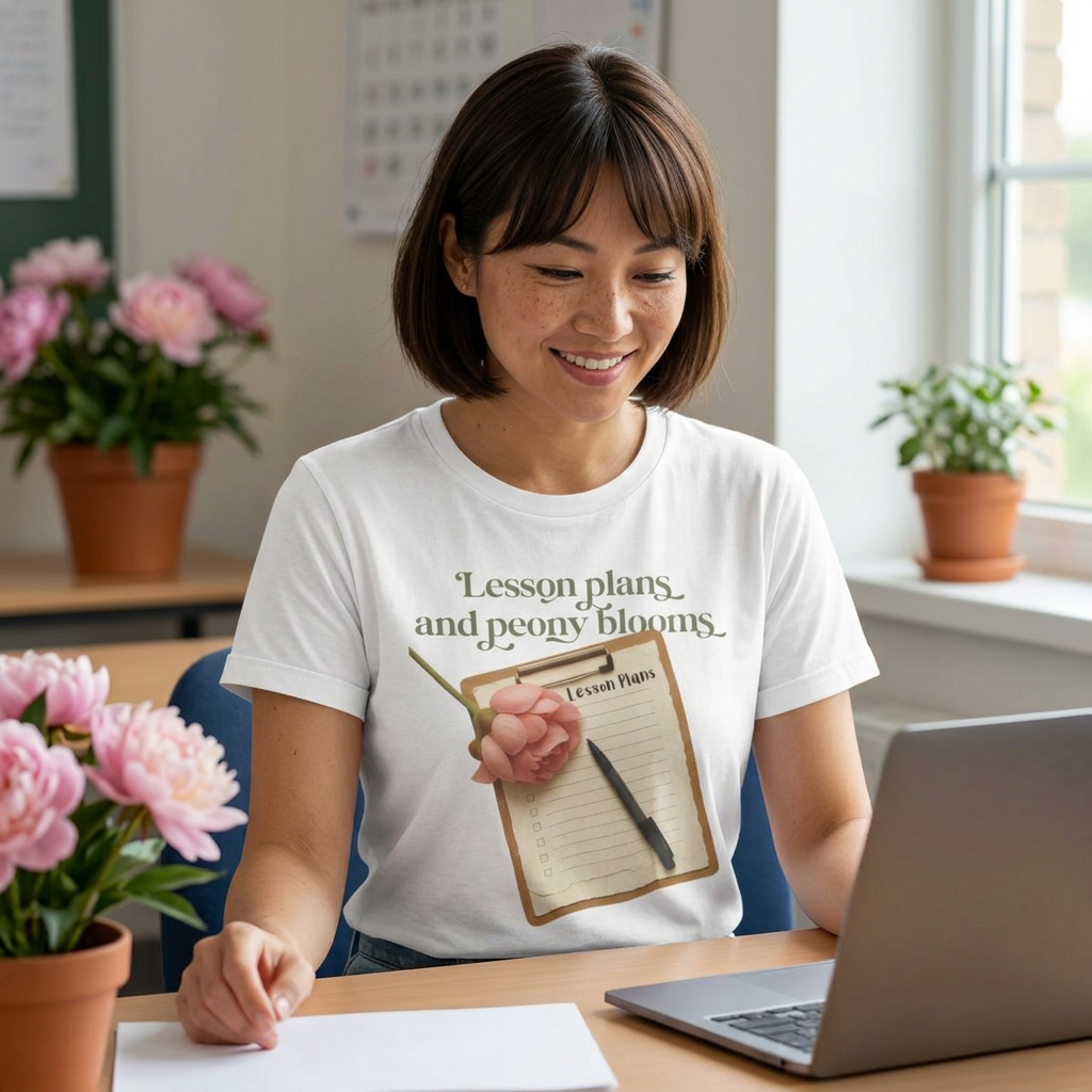Lesson Plans & Peony Blooms Teacher Tee