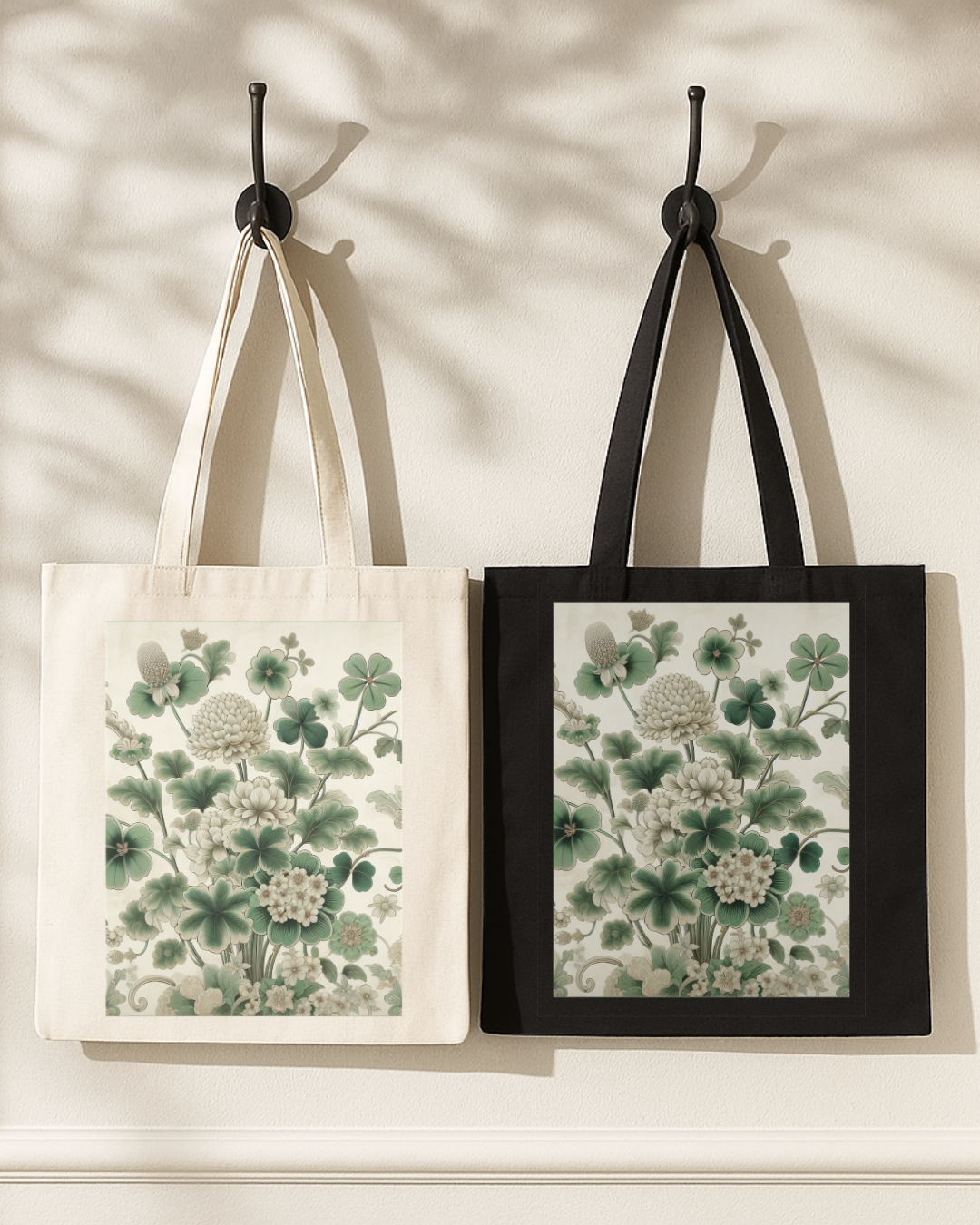Chinoiserie Clover Botanical Tote Bag