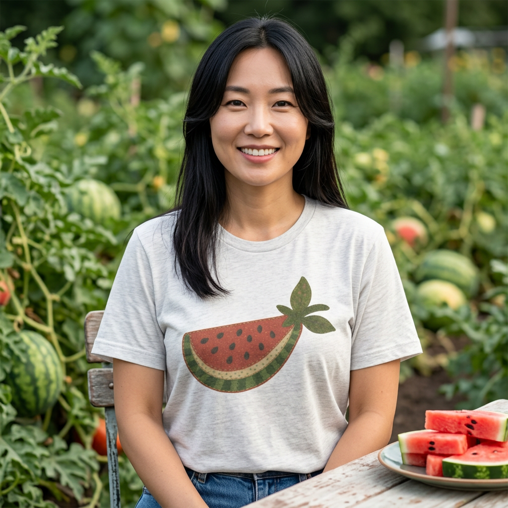 Watermelon Slice Faux Patchwork Tee