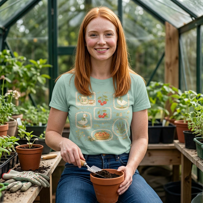 Cottage Garden Goose & Cherry Vintage Tee