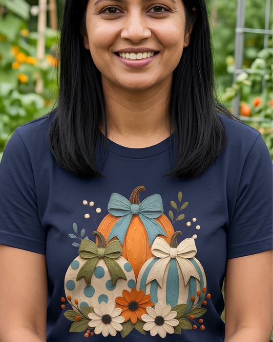 Autumn Pumpkins & Bows Tee