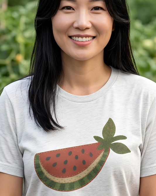 Watermelon Slice Faux Patchwork Tee