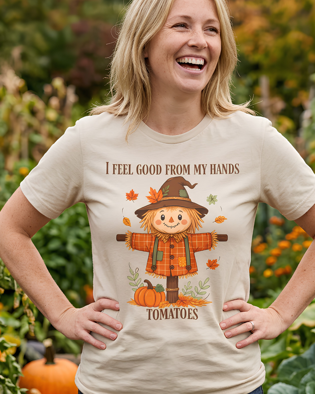 I Feel Good From My Hands Tomatoes Scarecrow Tee