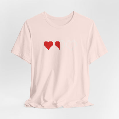 Pixel Heart Tee — Low Battery Love T‑Shirt