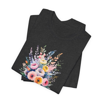 Classic Floral Vase – Minimal Feel-Good Unisex Tee