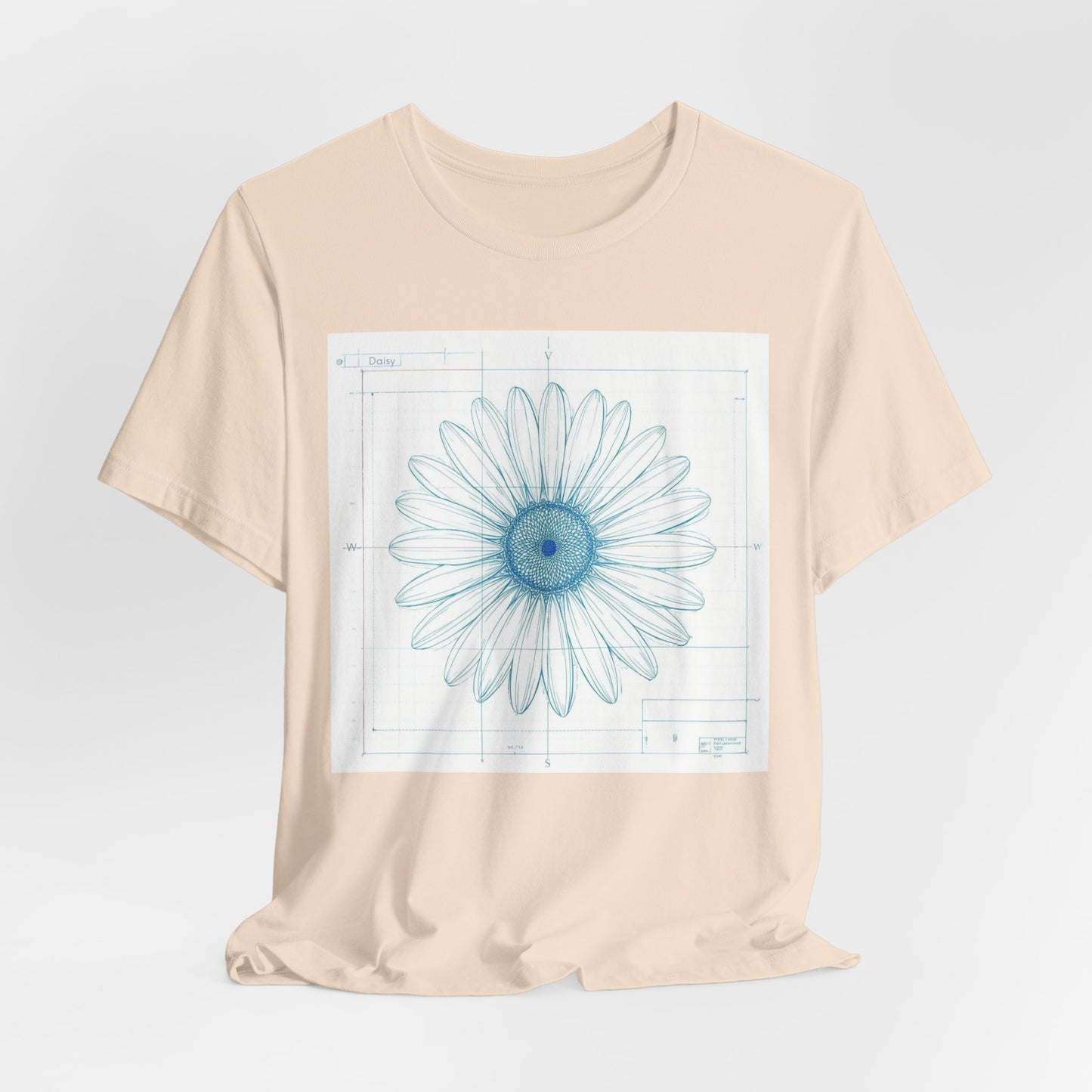 Blueprint of a Daisy — Floral Technical Drawing Tee
