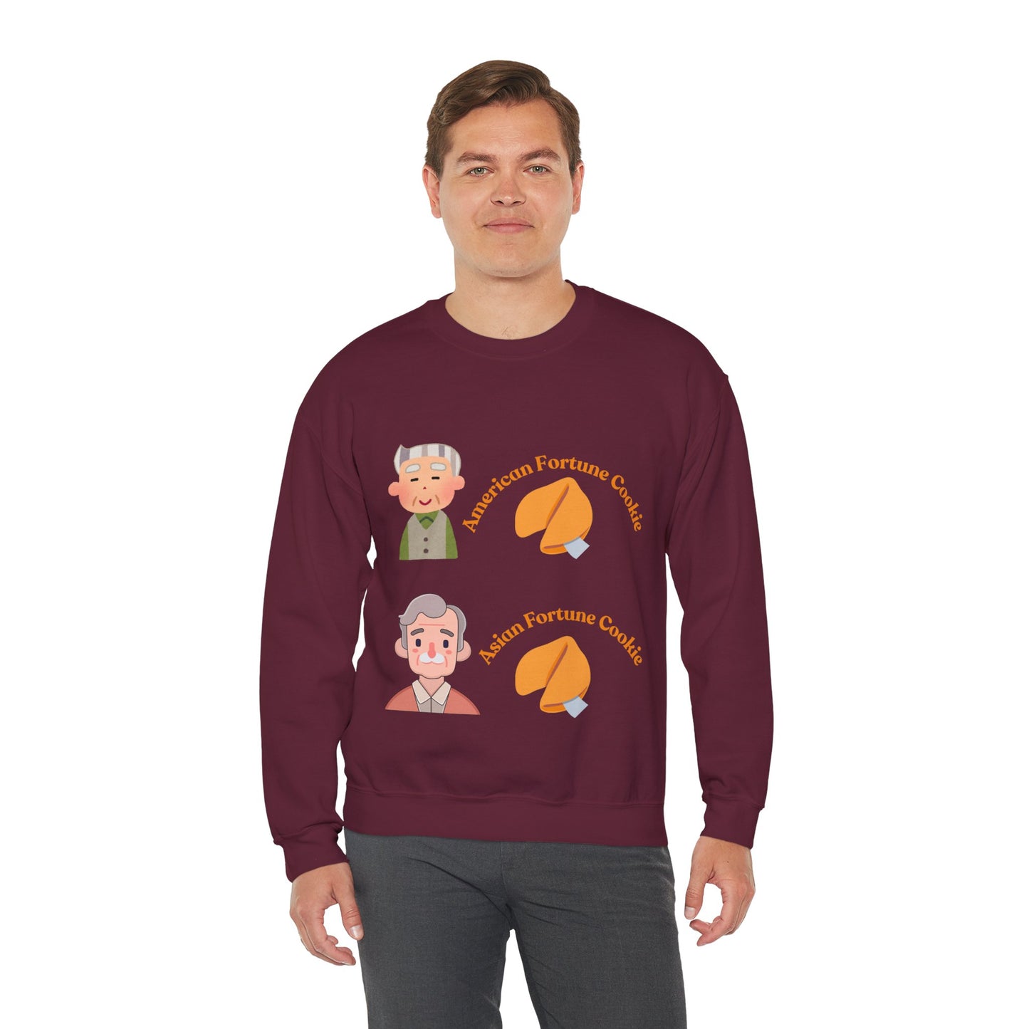 American vs Asian Fortune Cookie Crewneck – Funny Cozy Sweatshirt