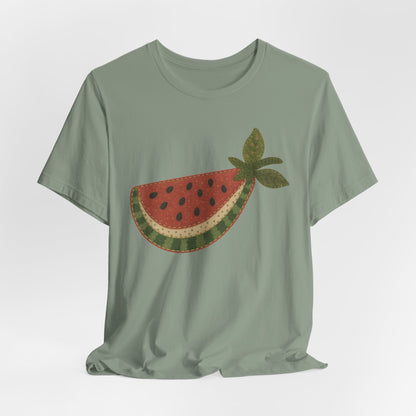 Watermelon Slice Faux Patchwork Tee