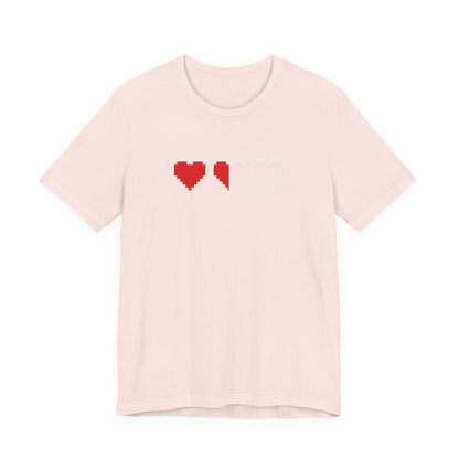Pixel Heart Tee — Low Battery Love T‑Shirt