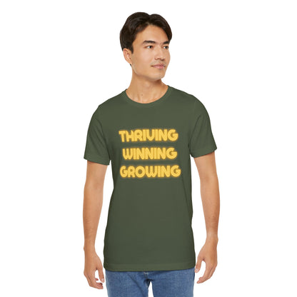 Thriving Winning Growing Shirt — Motivational Retro Neon Graphic T-Shirt