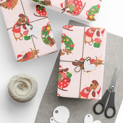Christmas Sleigh Dogs Wrapping Paper