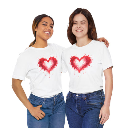 Watercolor Heart T-Shirt — Dripping Red Heart Tee
