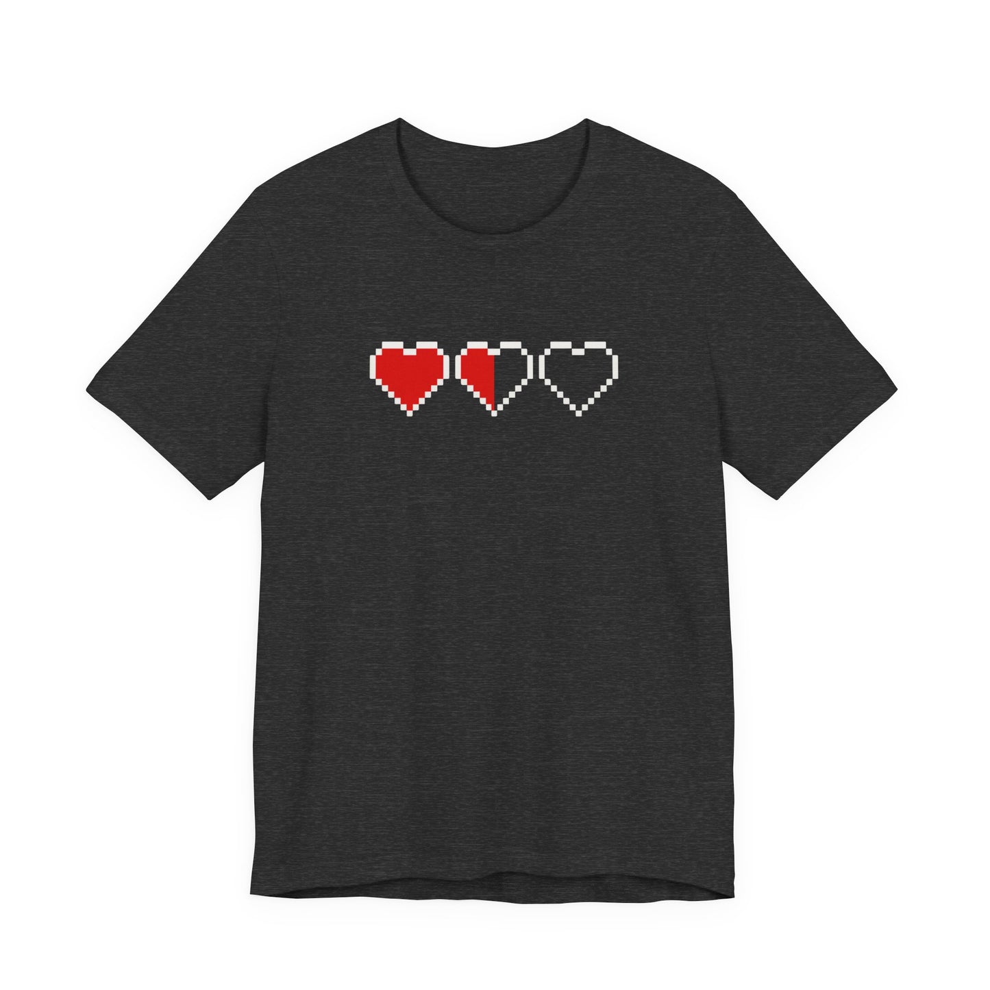 Pixel Heart Tee — Low Battery Love T‑Shirt