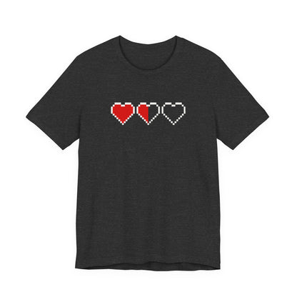 Pixel Heart Tee — Low Battery Love T‑Shirt