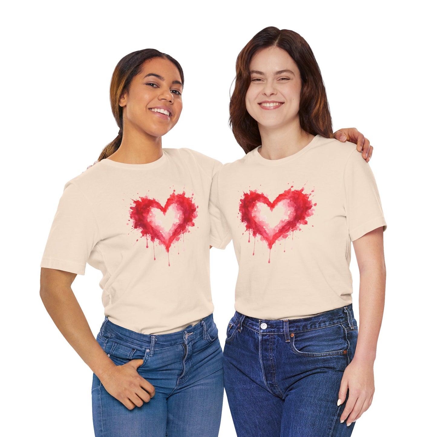 Watercolor Heart T-Shirt — Dripping Red Heart Tee