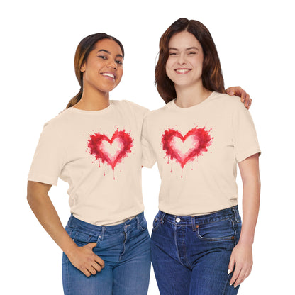 Watercolor Heart T-Shirt — Dripping Red Heart Tee