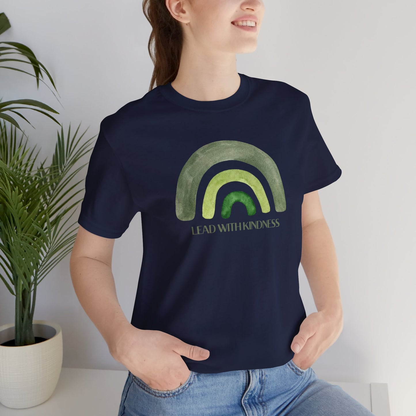 Lead With Kindness – Minimal Rainbow Graphic T-Shirt
