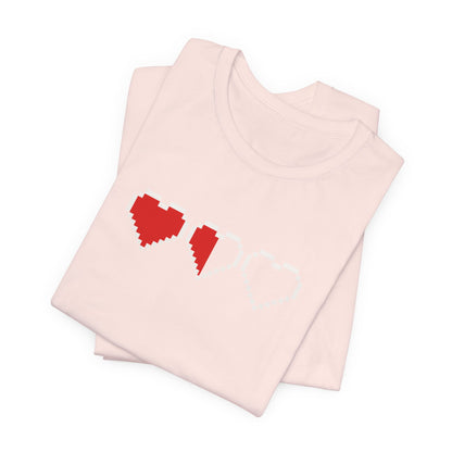 Pixel Heart Tee — Low Battery Love T‑Shirt