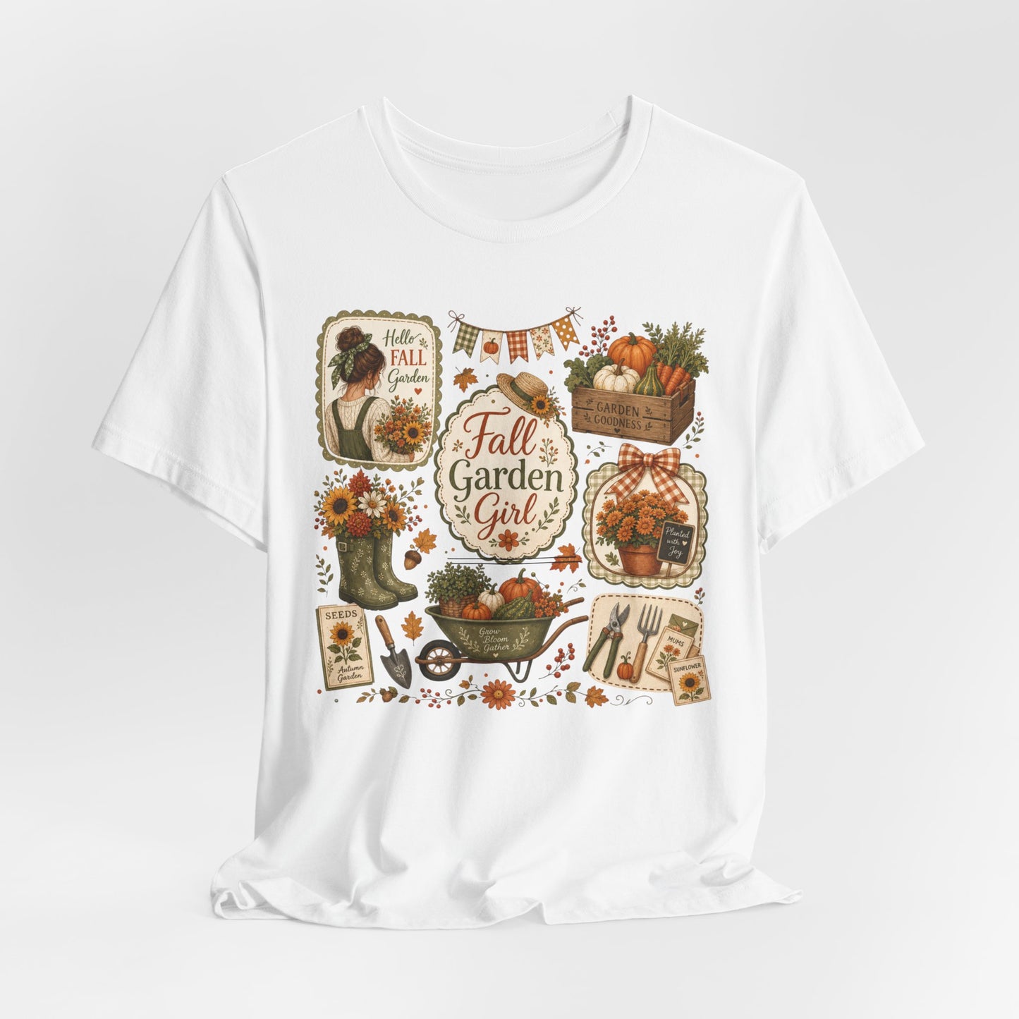 Fall Garden Girl with Leaves Tee