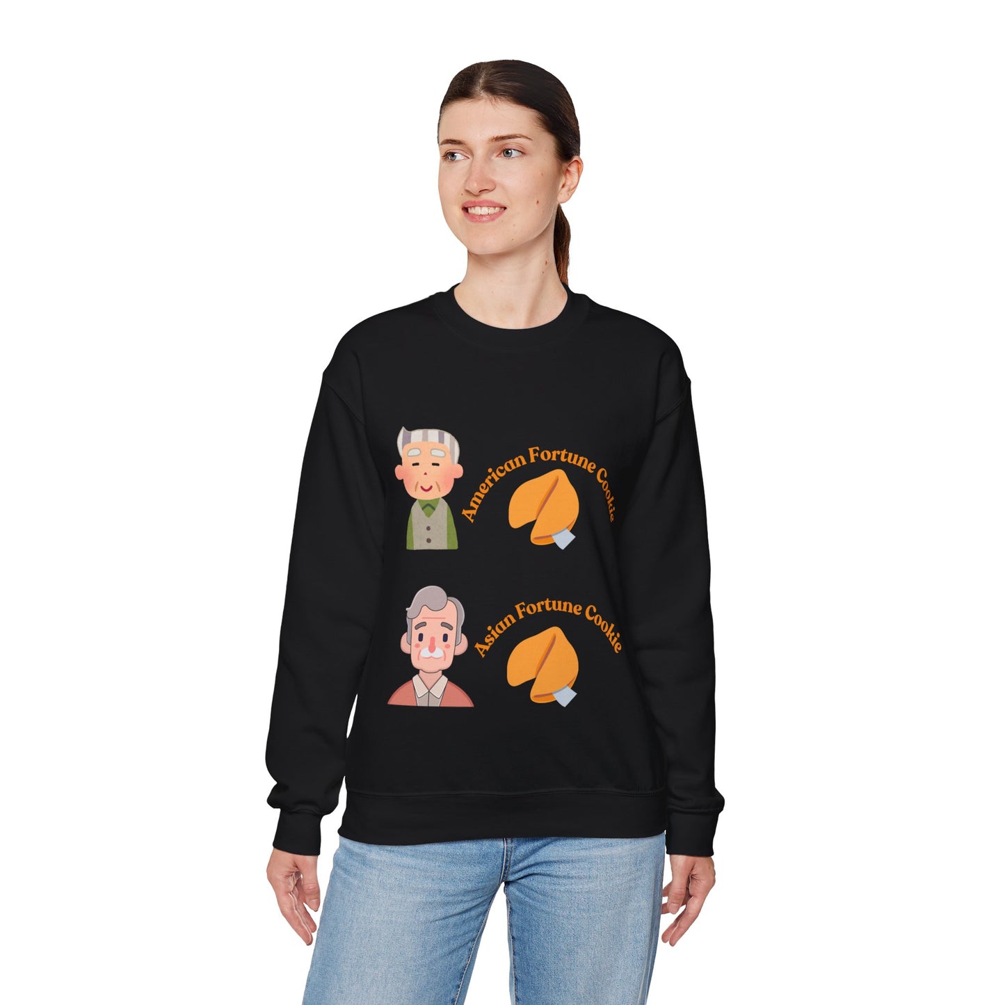 American vs Asian Fortune Cookie Crewneck – Funny Cozy Sweatshirt