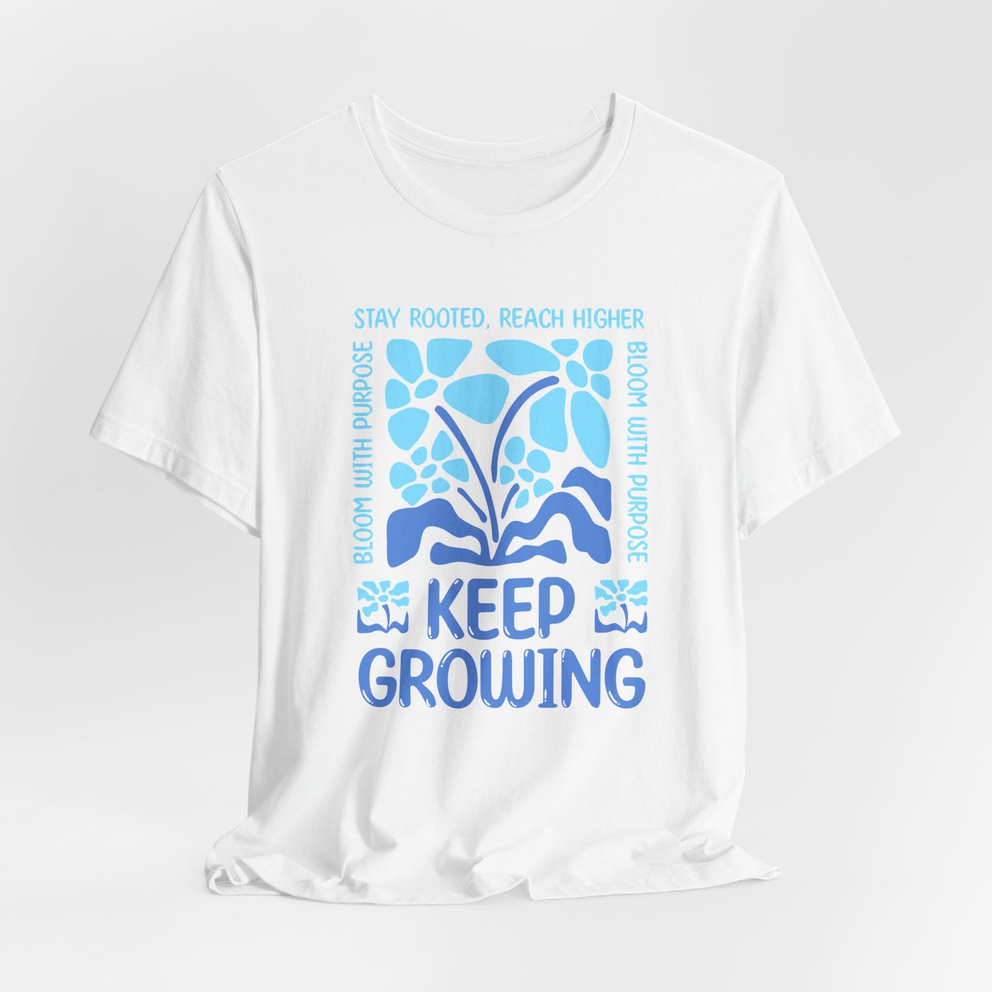 Keep Growing Plant Tee — Inspirational Botanical Graphic T‑Shirt