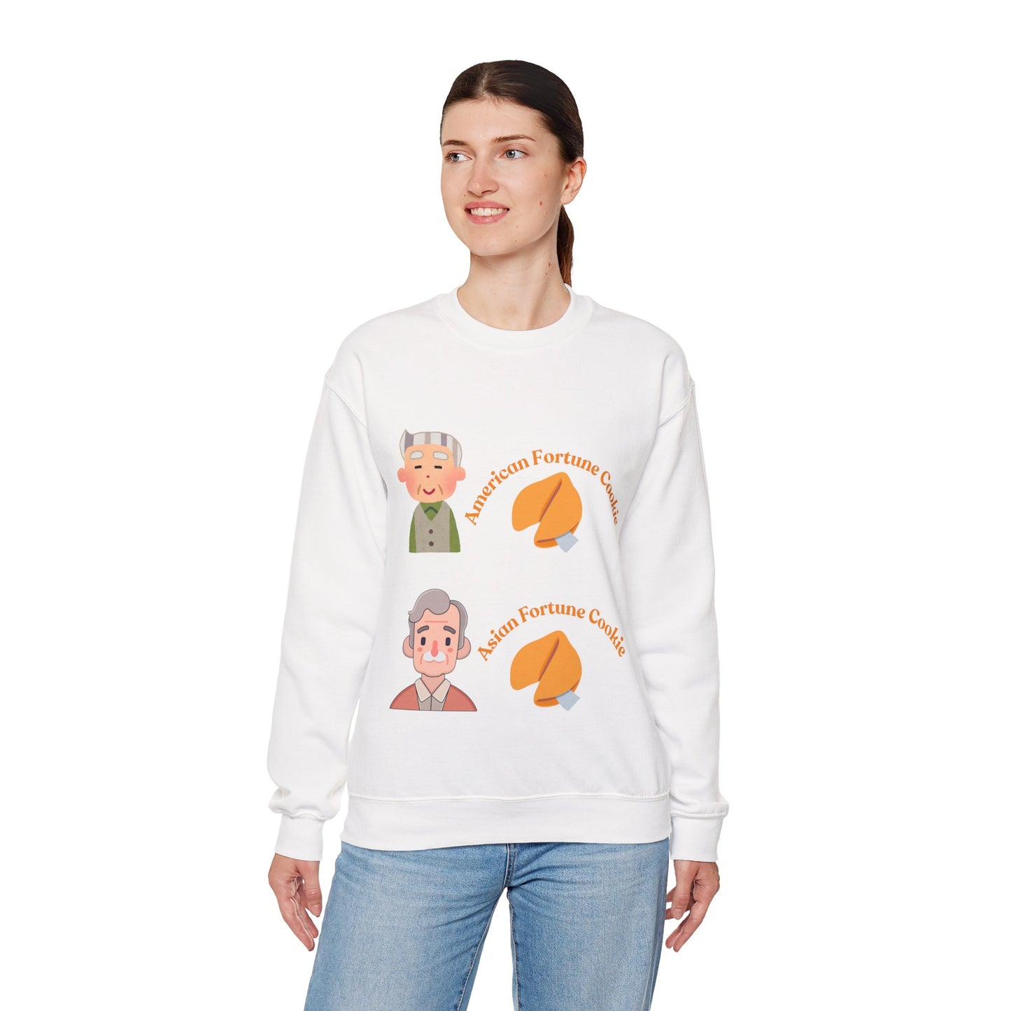 American vs Asian Fortune Cookie Crewneck – Funny Cozy Sweatshirt