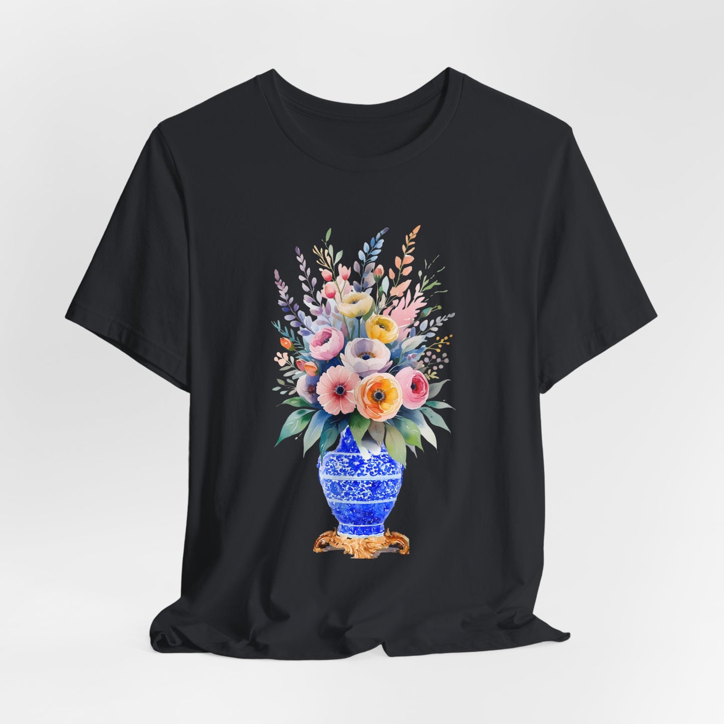 Classic Floral Vase – Minimal Feel-Good Unisex Tee