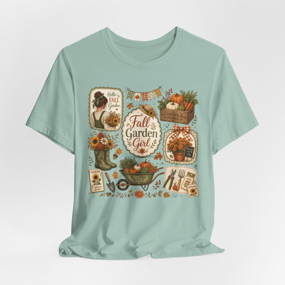 Fall Garden Girl with Leaves Tee