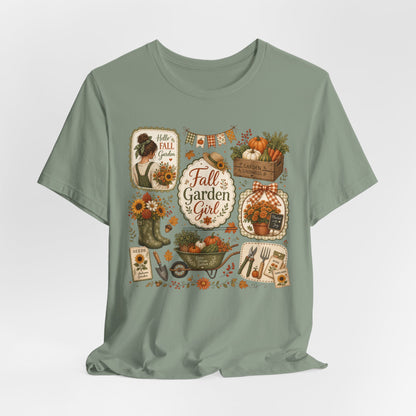 Fall Garden Girl with Leaves Tee