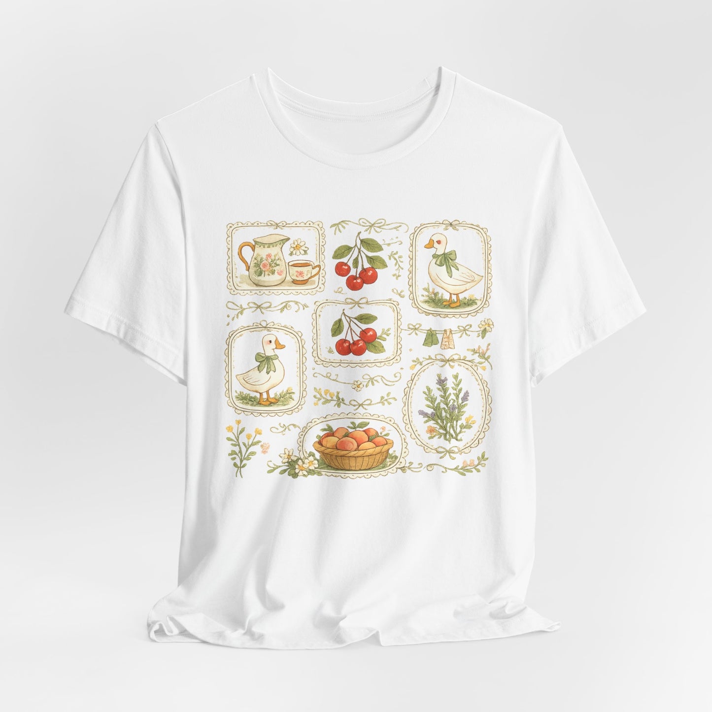 Cottage Garden Goose & Cherry Vintage Tee