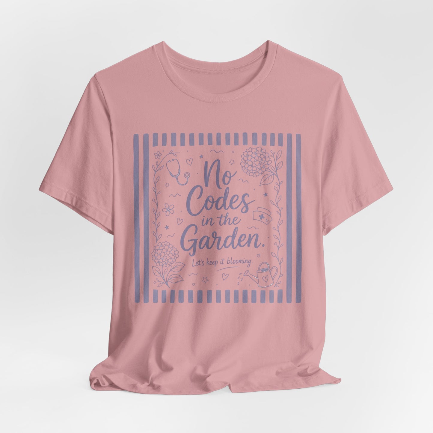 No Codes in the Garden Floral Tee — Relaxed Gardening Shirt