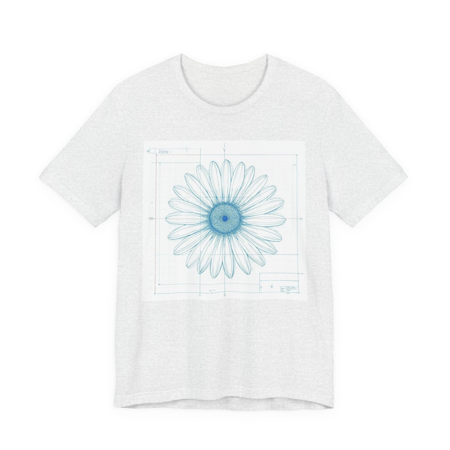 Blueprint of a Daisy — Floral Technical Drawing Tee