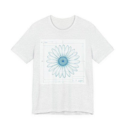 Blueprint of a Daisy — Floral Technical Drawing Tee