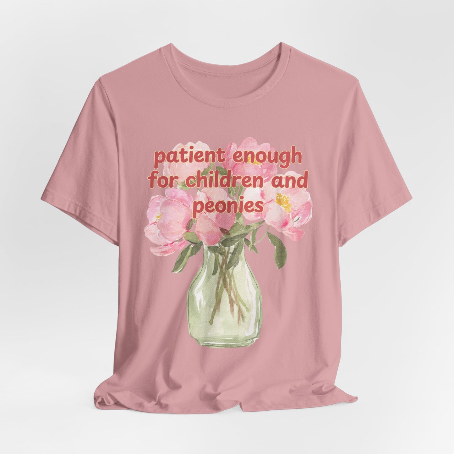 Patient enough for children and peonies - Teacher Floral Peony Tee