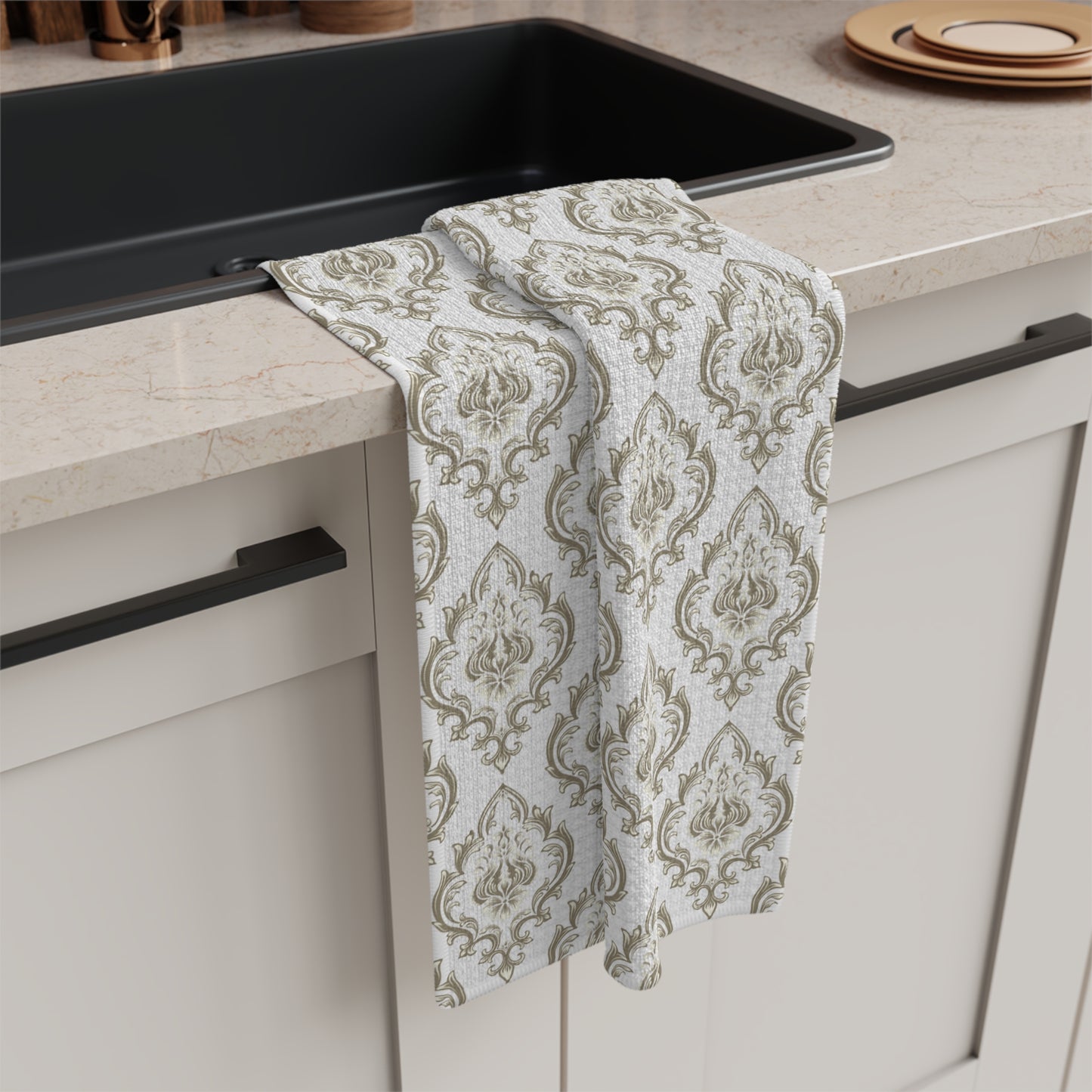 Damask Vintage Pattern Microfiber Tea Towel