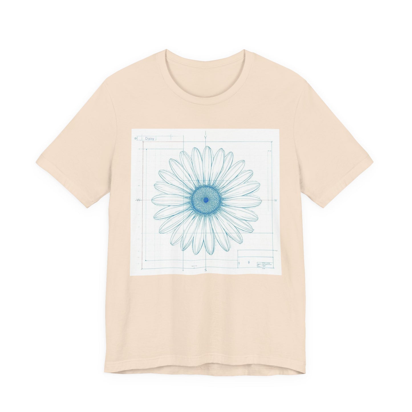 Blueprint of a Daisy — Floral Technical Drawing Tee