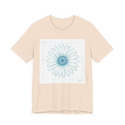 Blueprint of a Daisy — Floral Technical Drawing Tee