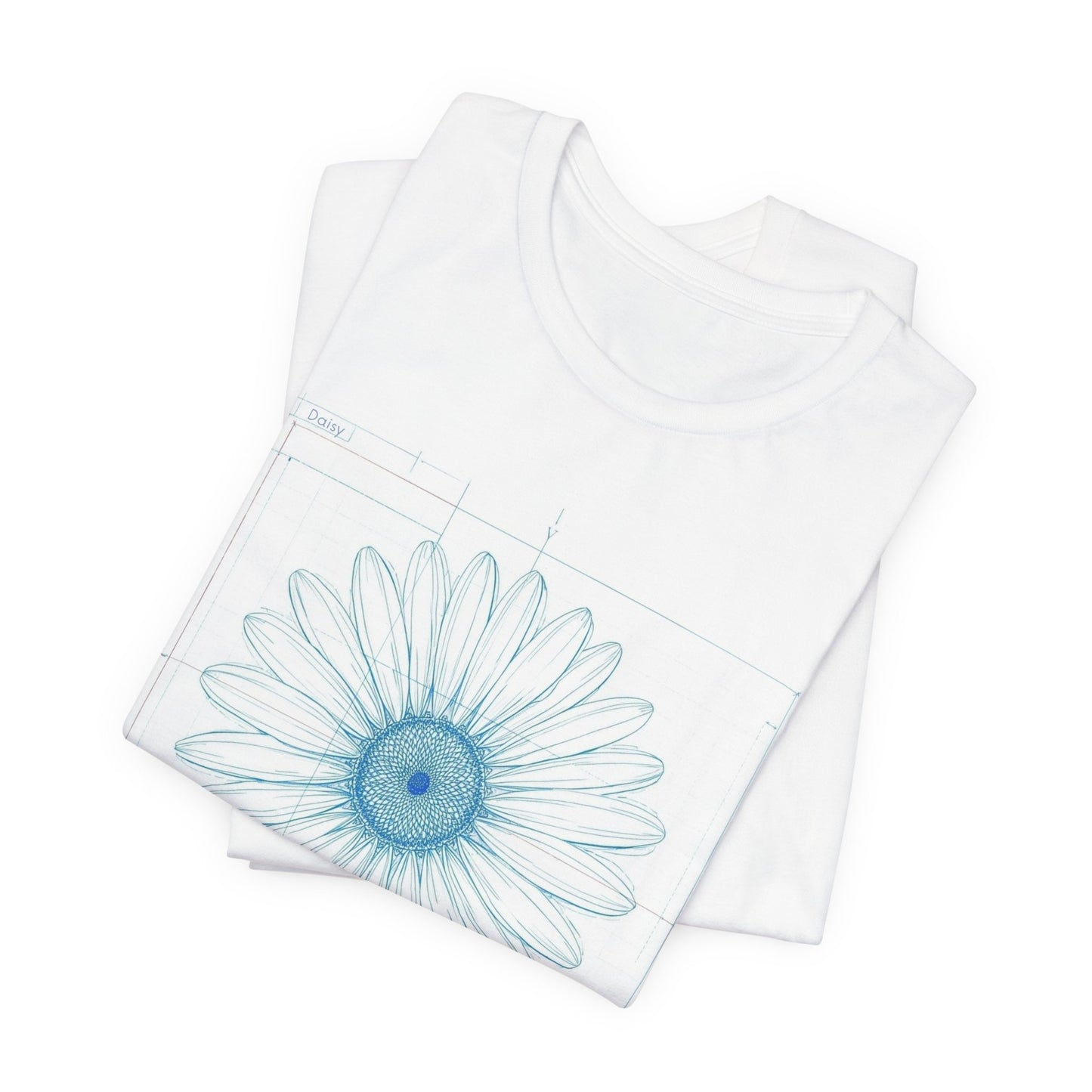 Blueprint of a Daisy — Floral Technical Drawing Tee