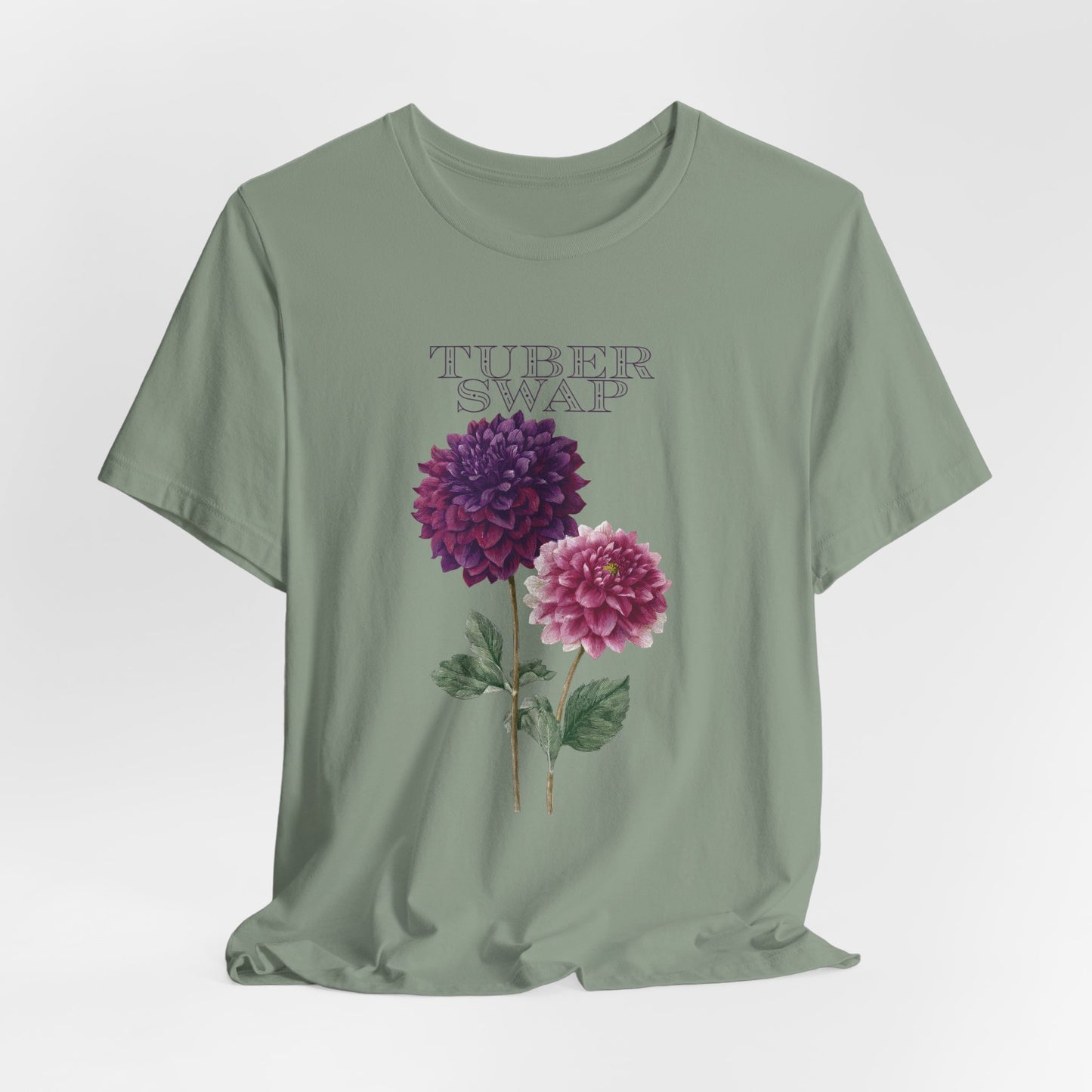 Floral Dahlia Tuber Swap — Vintage Botanical Graphic T-Shirt
