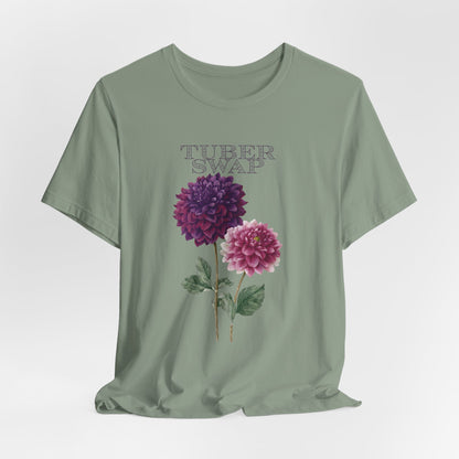 Floral Dahlia Tuber Swap — Vintage Botanical Graphic T-Shirt