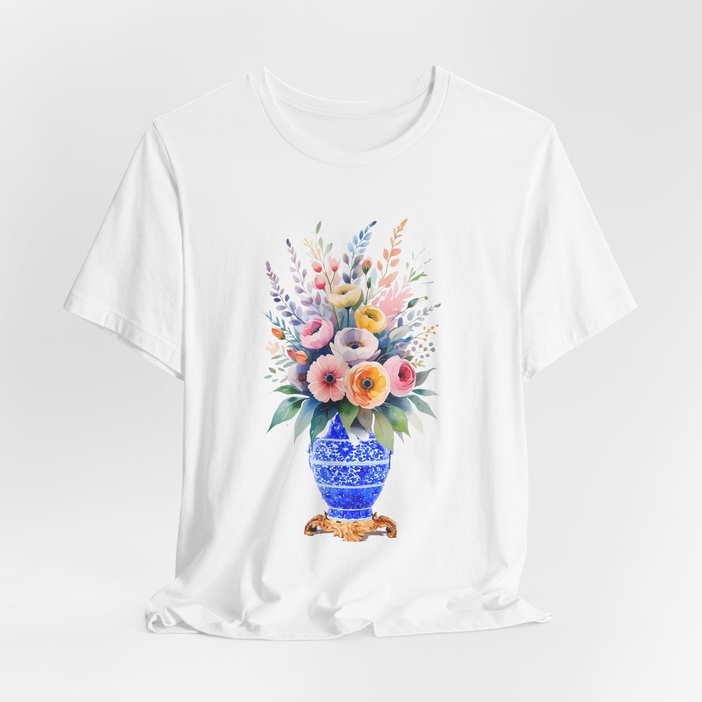 Classic Floral Vase – Minimal Feel-Good Unisex Tee